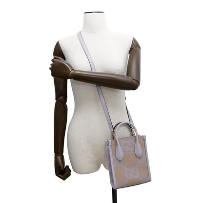 Gucci GG Jumbo, Purple, "CANVAS, LEATHER", handbag