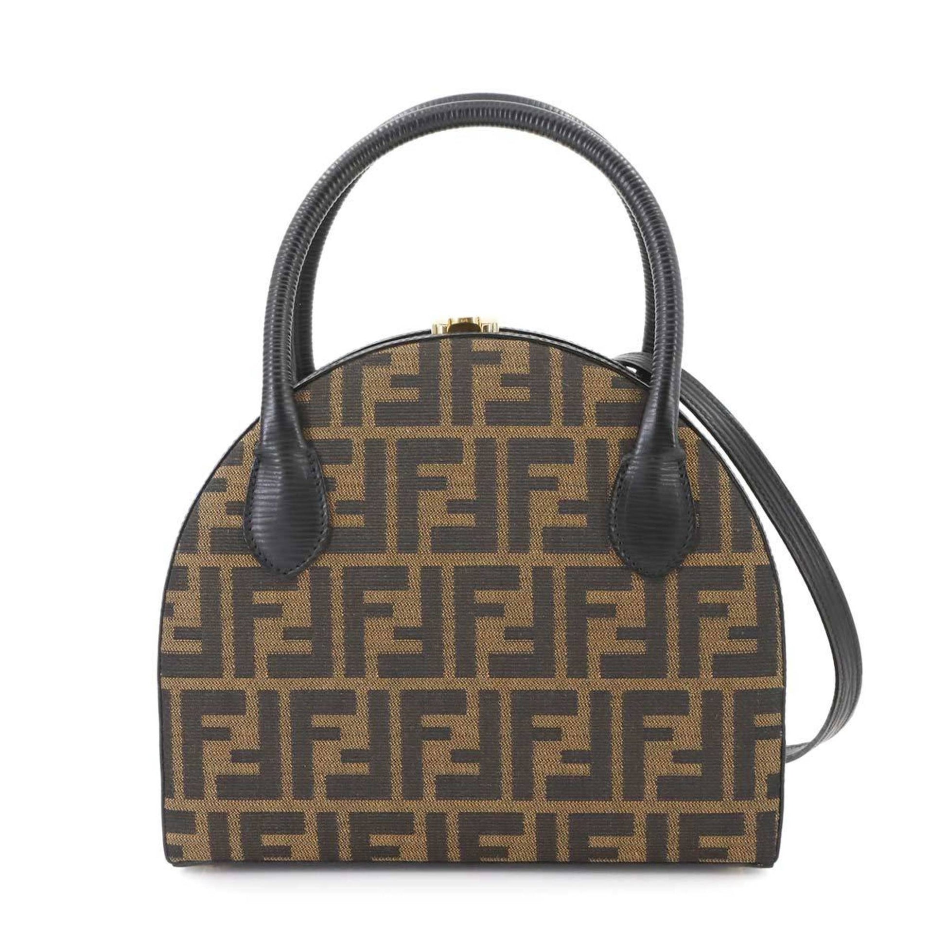 Fendi Zucca, Brown, Canvas, handbag