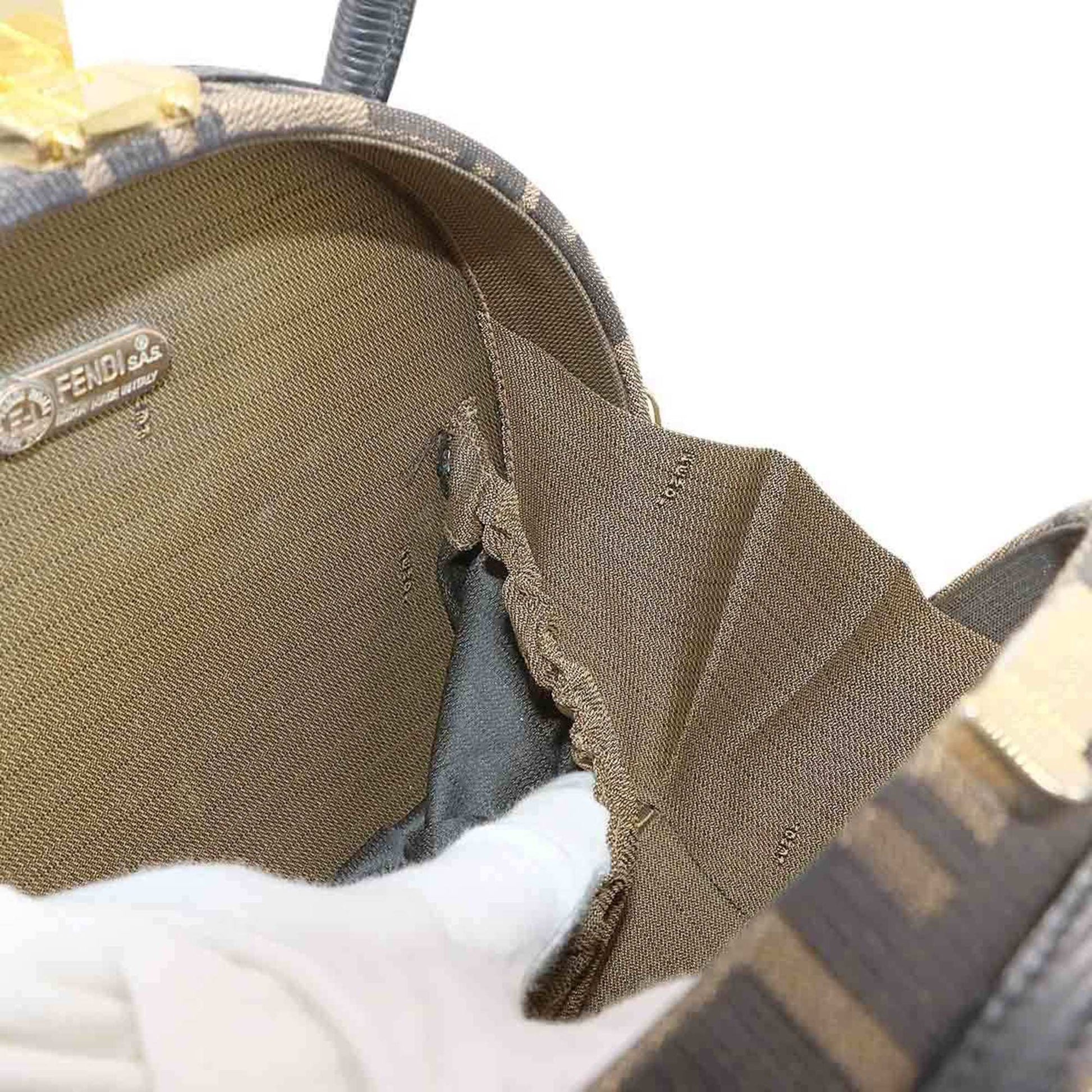Fendi Zucca, Brown, Canvas, handbag