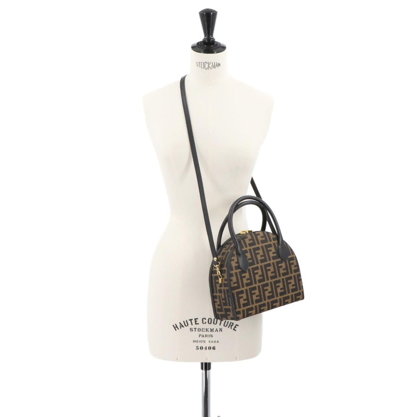Fendi Zucca, Brown, Canvas, handbag