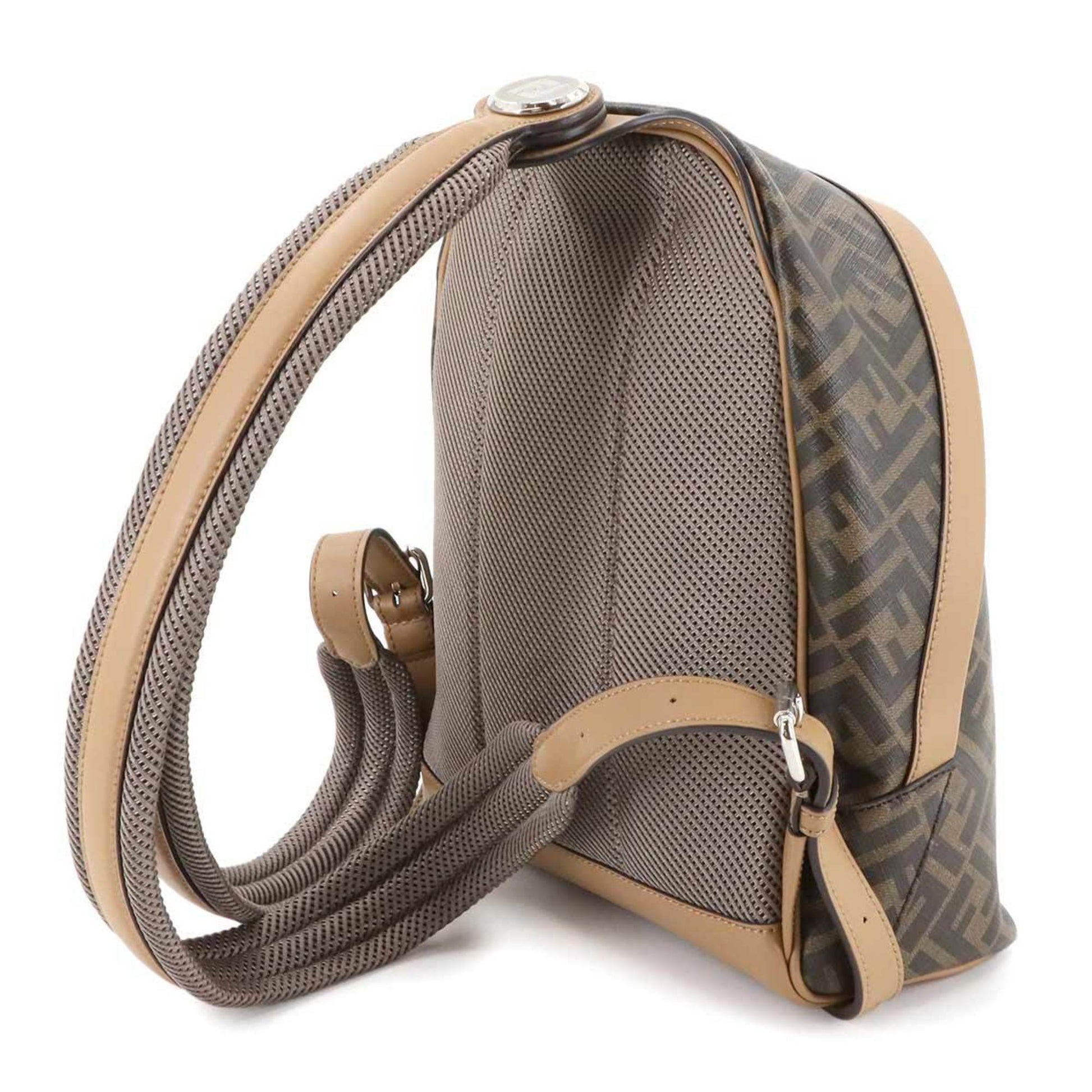 Fendi FF, Brown, Canvas, backpack