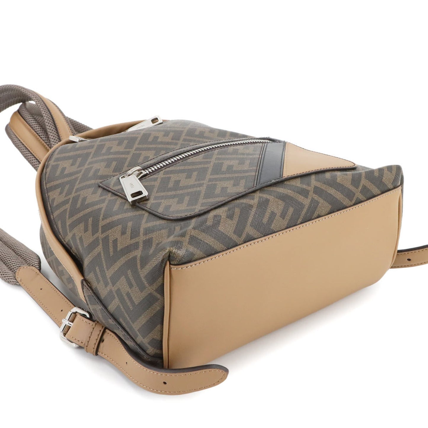 Fendi FF, Brown, Canvas, backpack