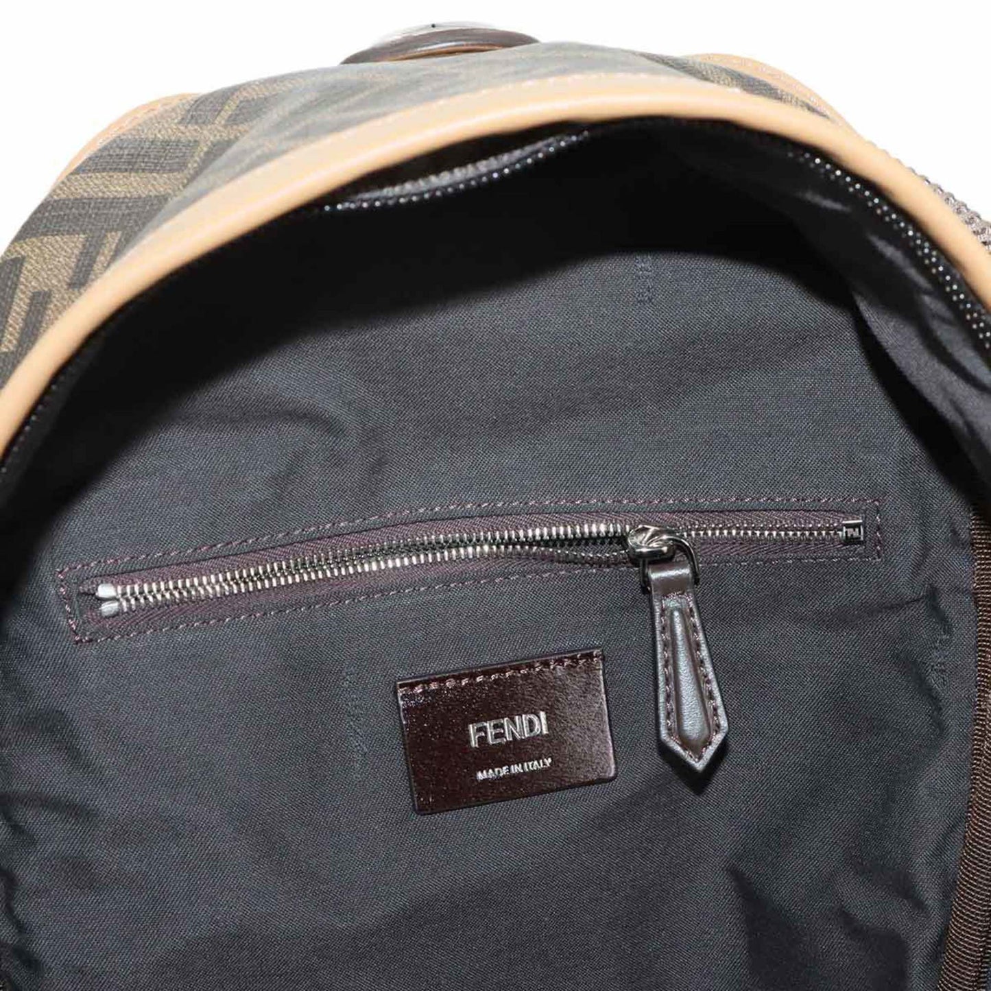 Fendi FF, Brown, Canvas, backpack
