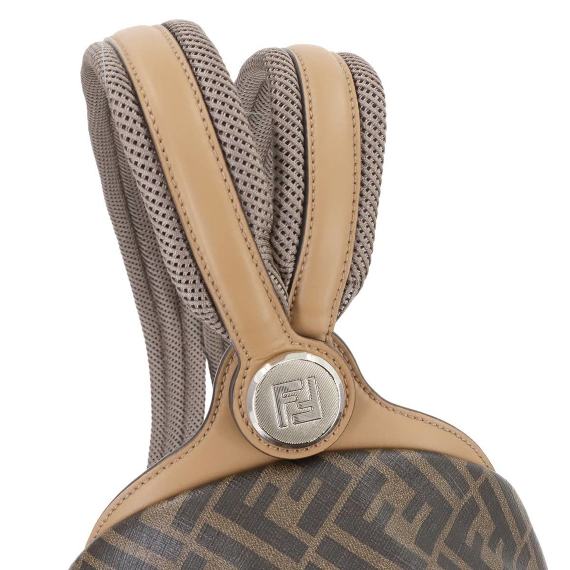 Fendi FF, Brown, Canvas, backpack