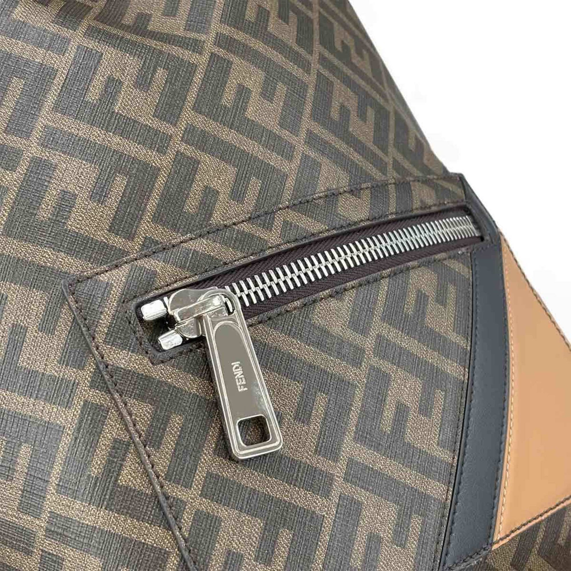 Fendi FF, Brown, Canvas, backpack