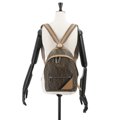 Fendi FF, Brown, Canvas, backpack
