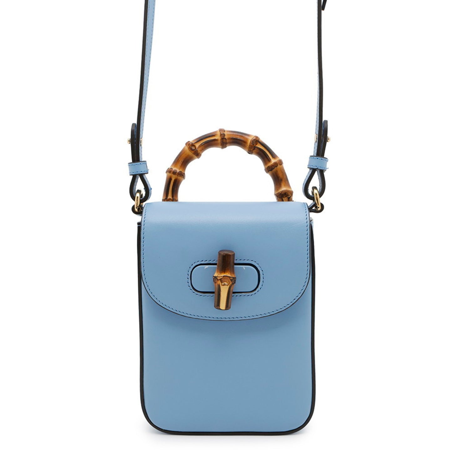 Gucci Bamboo, Blue, Leather, clutch