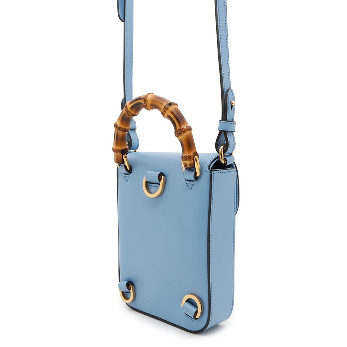 Gucci Bamboo, Blue, Leather, clutch