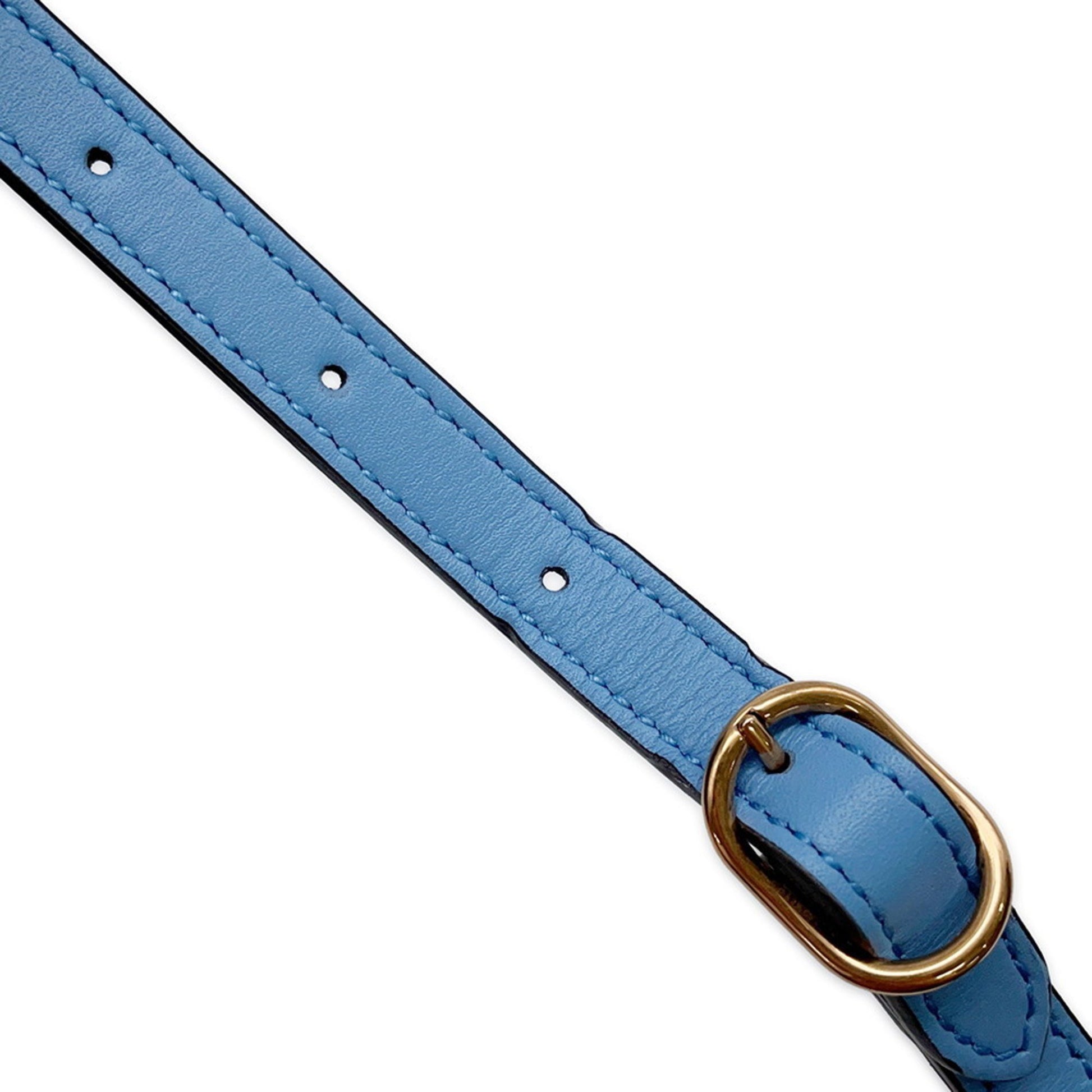 Gucci Bamboo, Blue, Leather, clutch