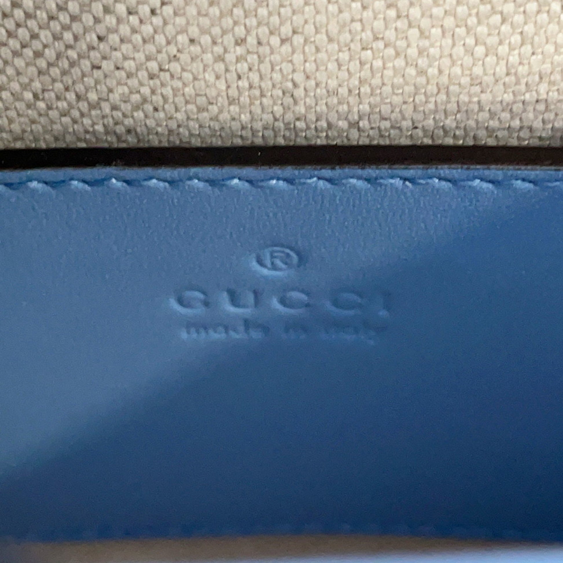 Gucci Bamboo, Blue, Leather, clutch