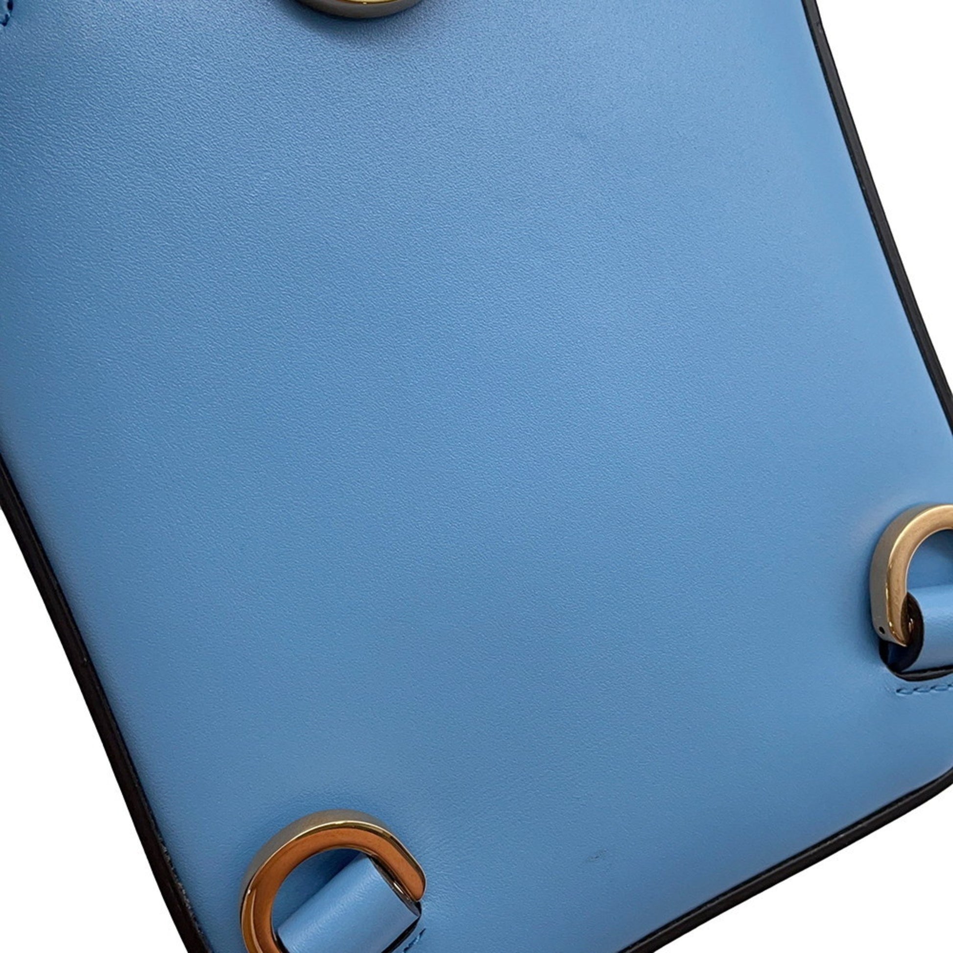 Gucci Bamboo, Blue, Leather, clutch