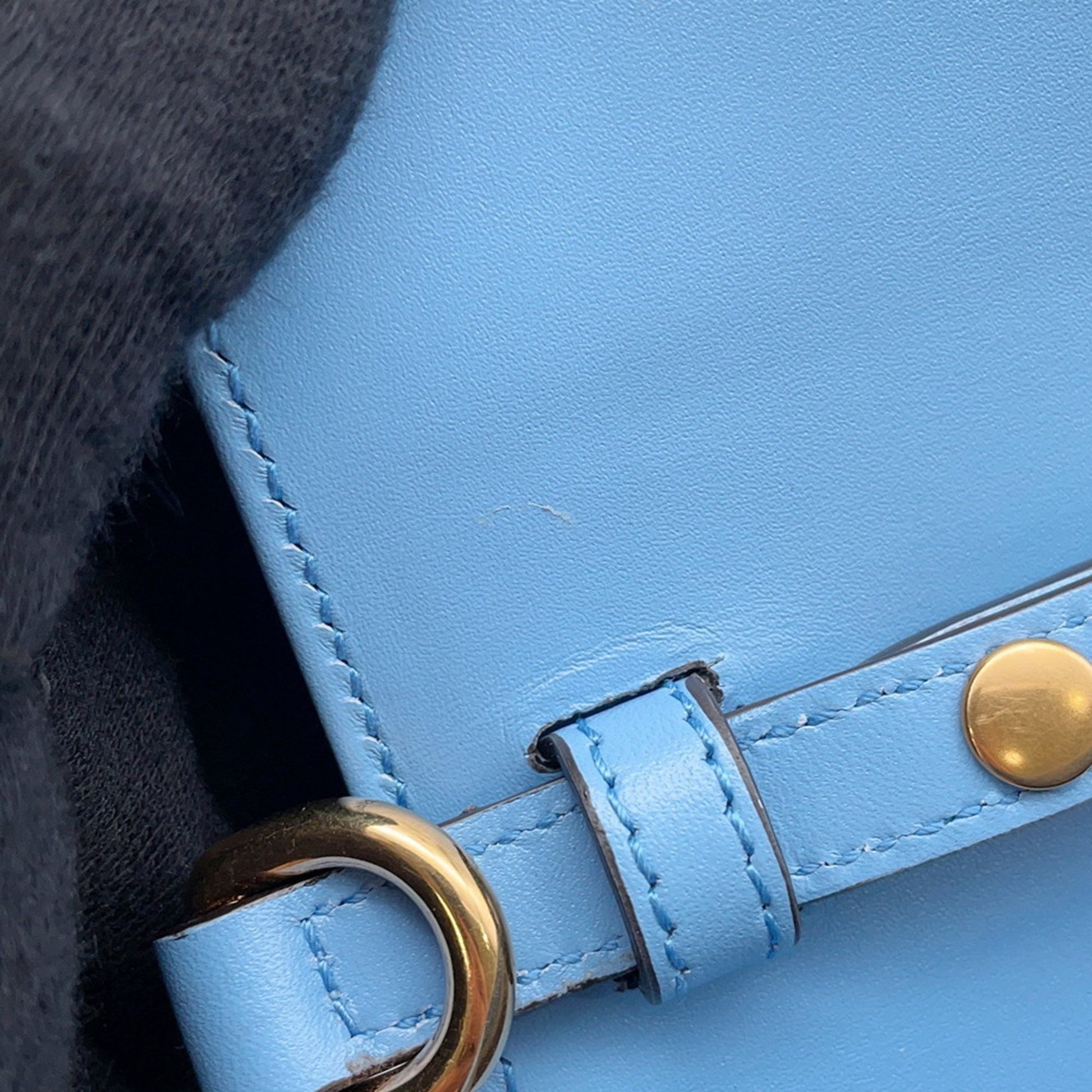 Gucci Bamboo, Blue, Leather, clutch