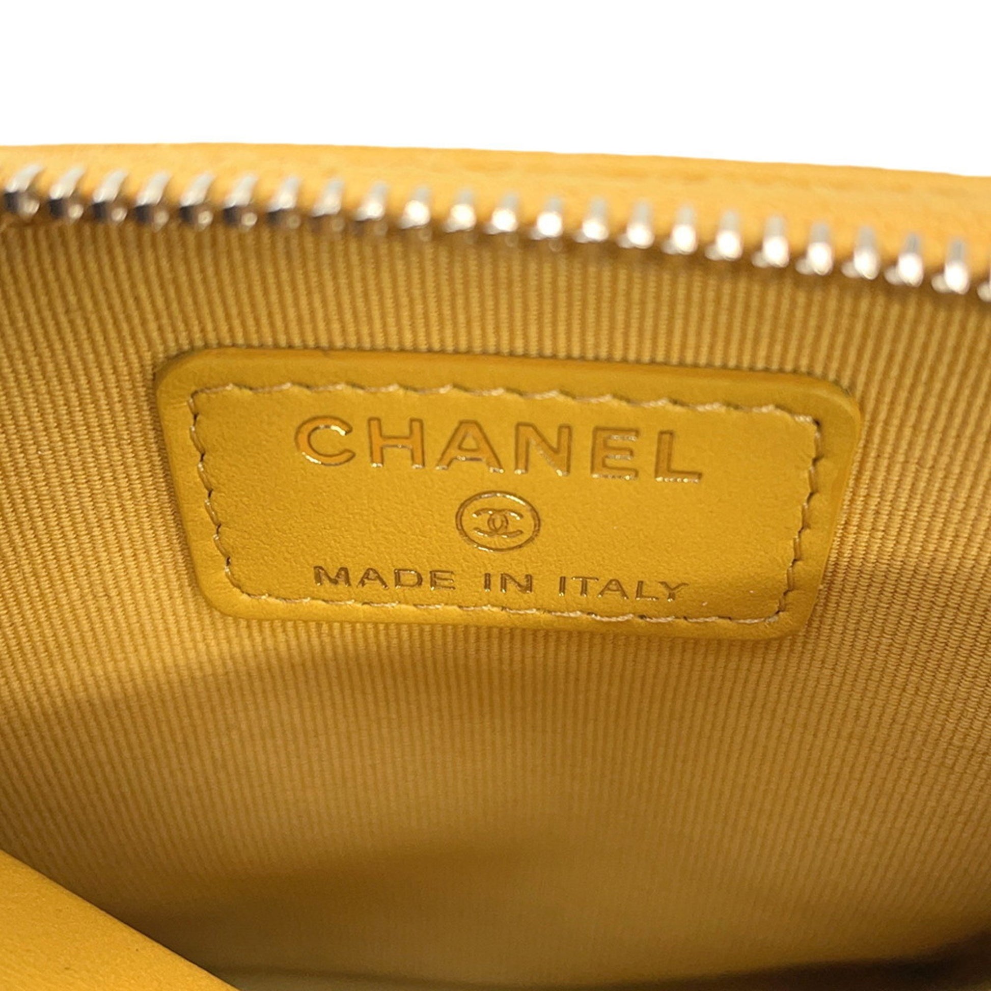 Chanel Porte carte, Yellow, Leather, wallet