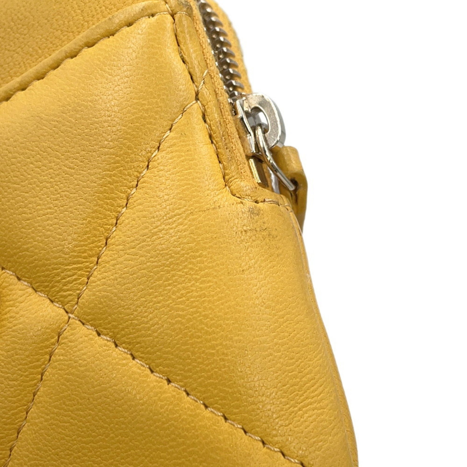 Chanel Porte carte, Yellow, Leather, wallet
