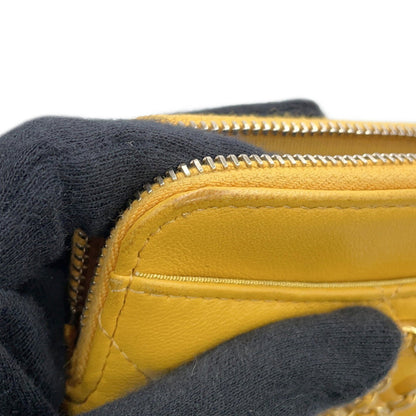 Chanel Porte carte, Yellow, Leather, wallet