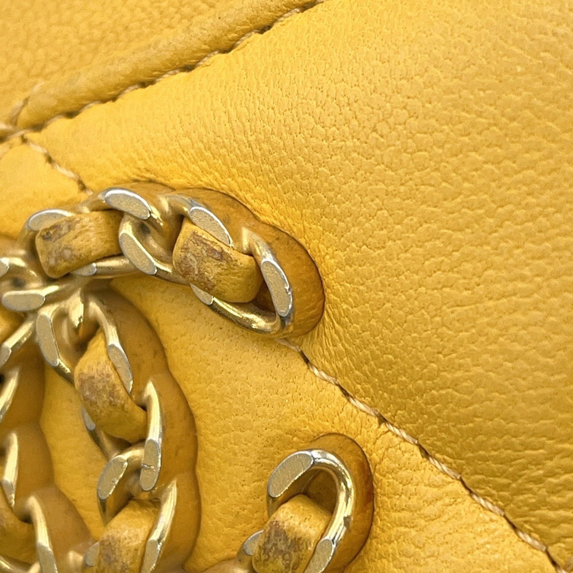 Chanel Porte carte, Yellow, Leather, wallet