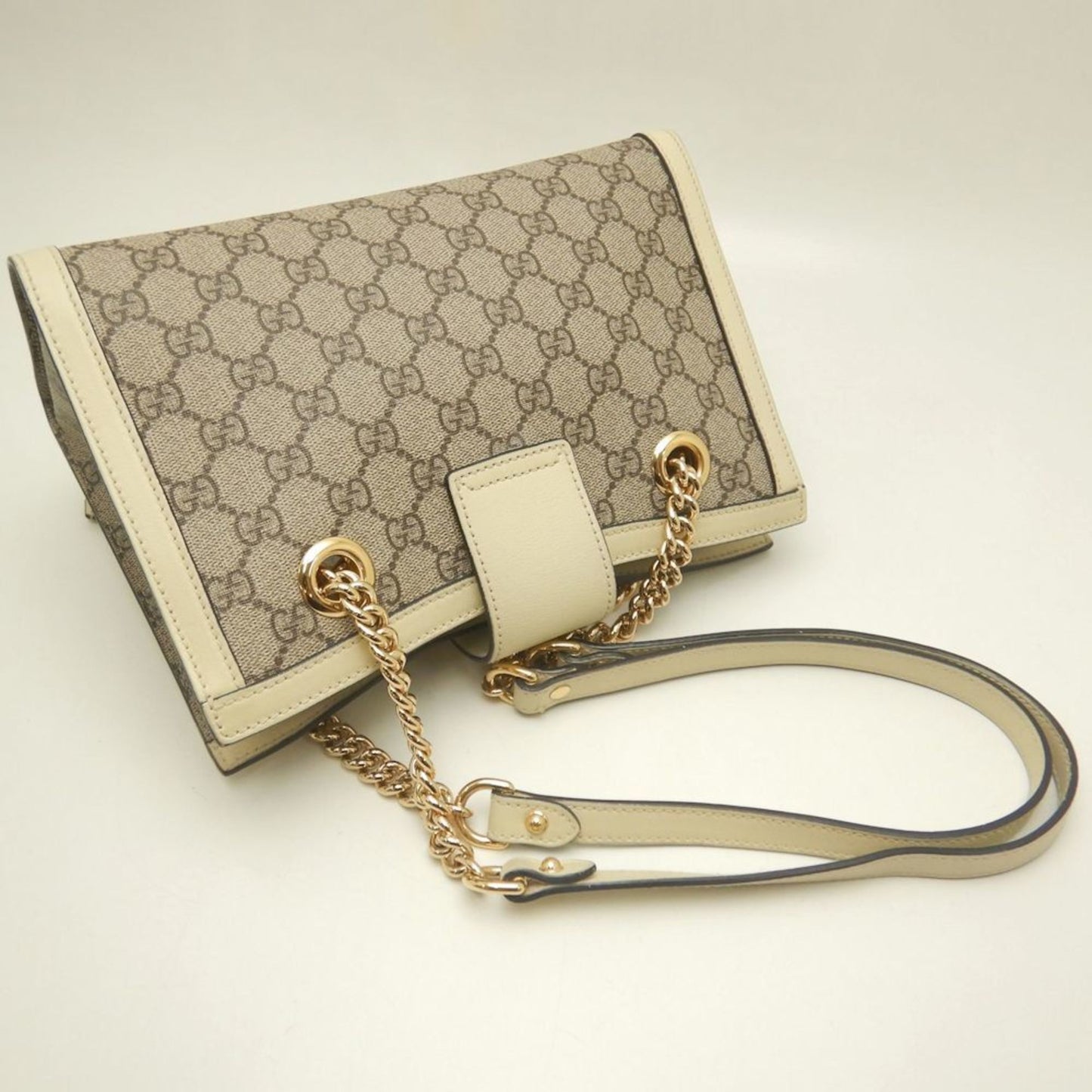 Gucci Padlock, Beige, Canvas, shoulder
