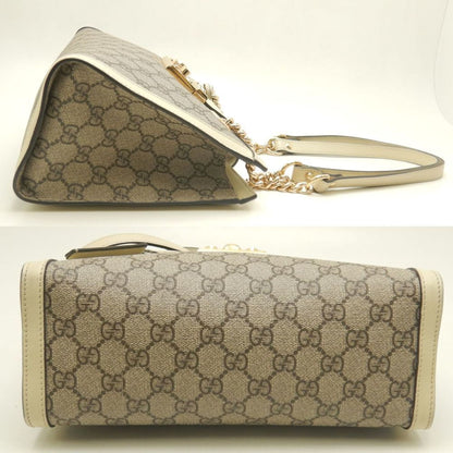 Gucci Padlock, Beige, Canvas, shoulder