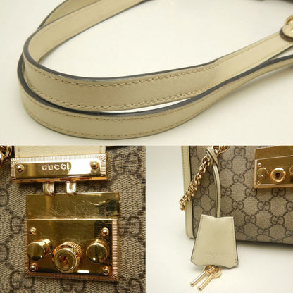Gucci Padlock, Beige, Canvas, shoulder