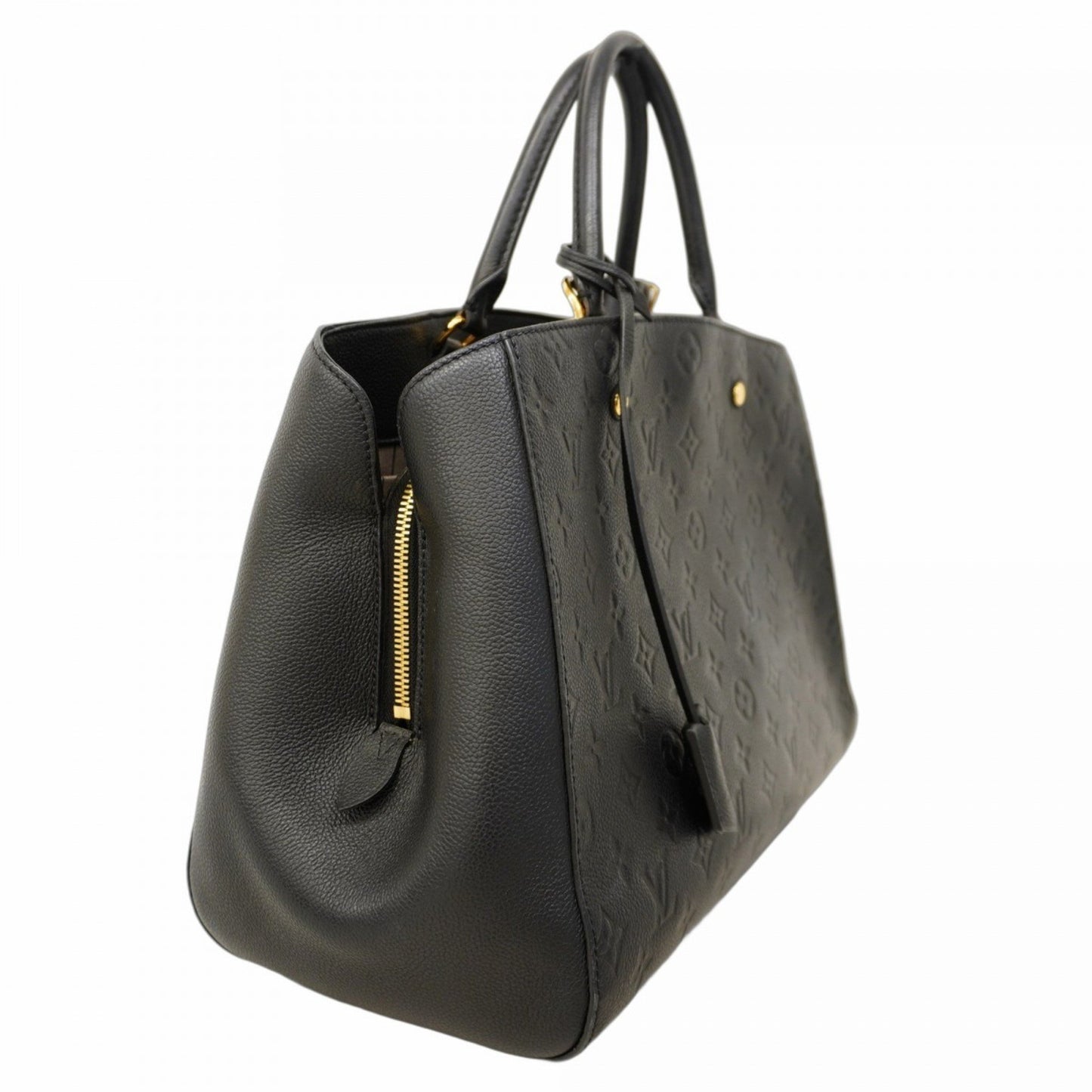 Louis Vuitton Montaigne, Black, Leather, handbag
