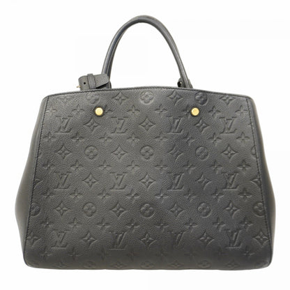 Louis Vuitton Montaigne, Black, Leather, handbag