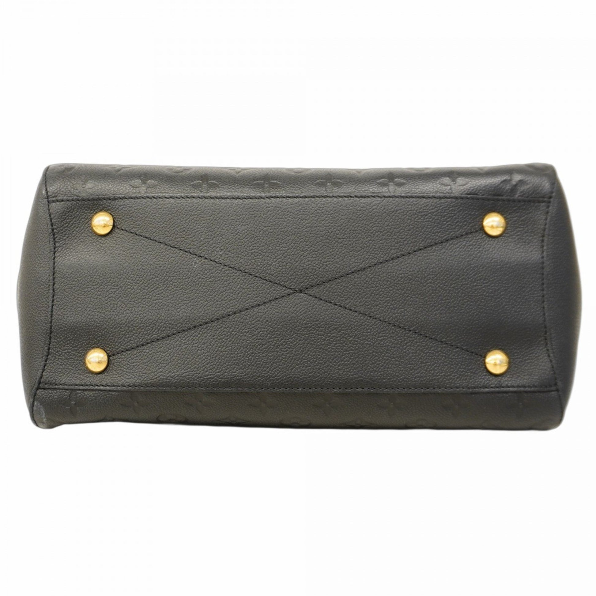 Louis Vuitton Montaigne, Black, Leather, handbag