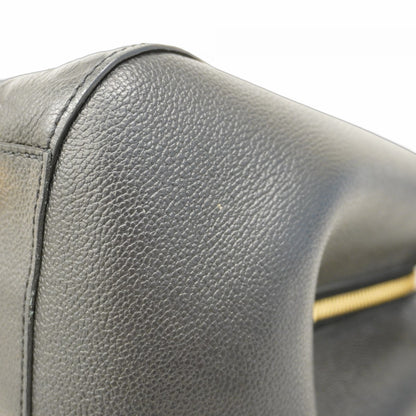 Louis Vuitton Montaigne, Black, Leather, handbag