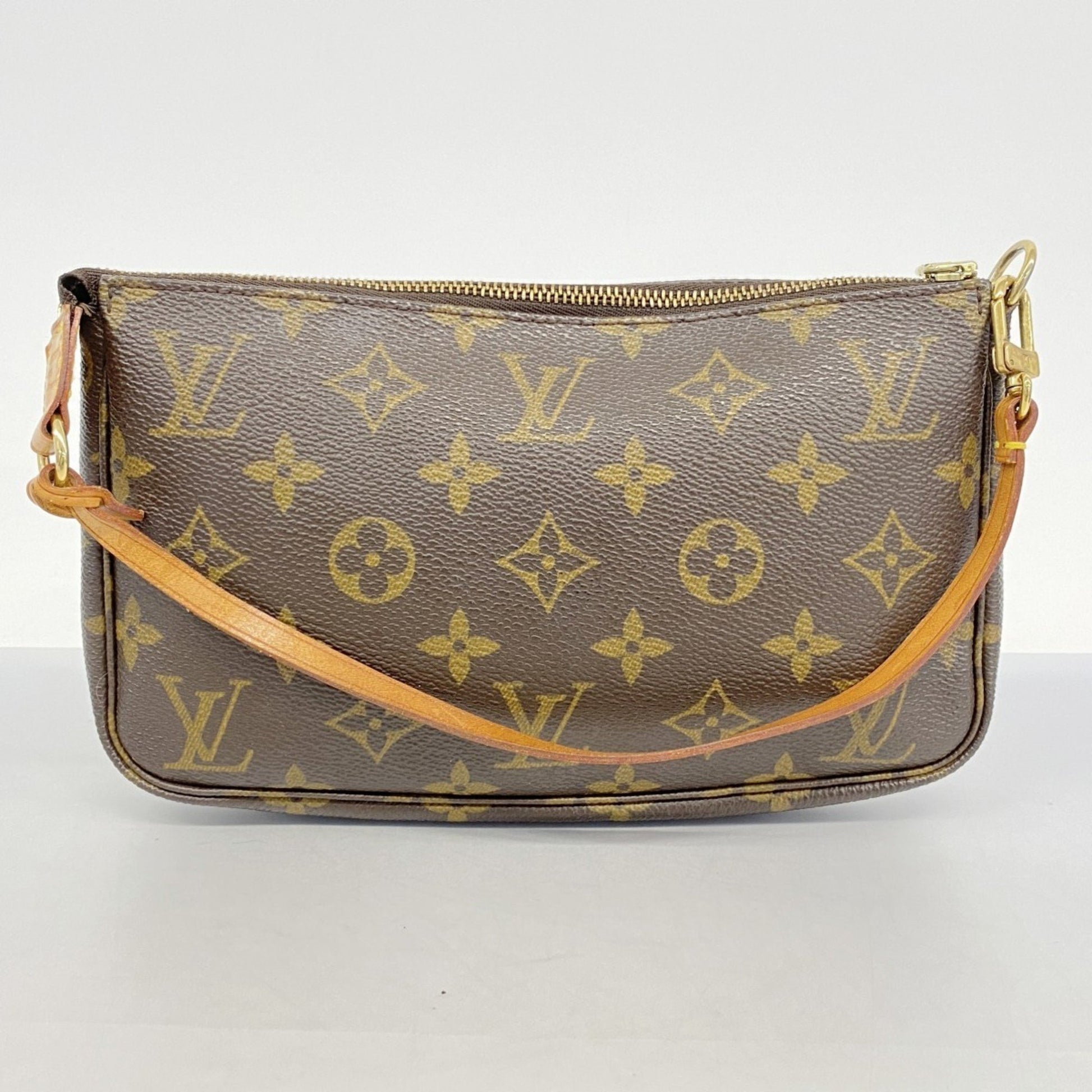 Louis Vuitton Pochette Accessoire, Brown, Canvas, clutch