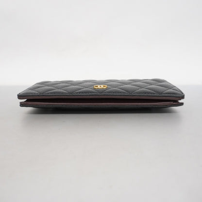Chanel Porte monnaie, Black, Leather, wallet