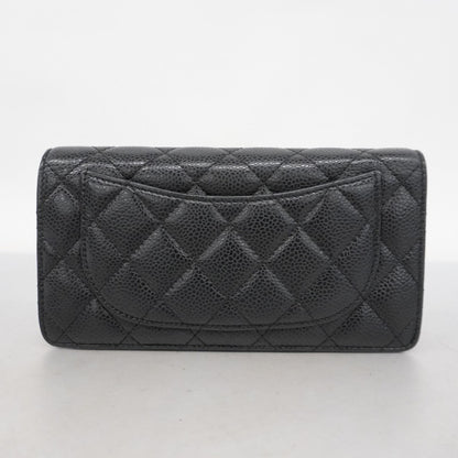 Chanel Porte monnaie, Black, Leather, wallet
