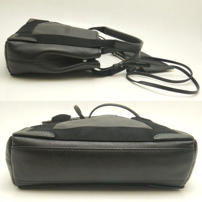 Balenciaga Navy Cabas, Black, "CANVAS, LEATHER", handbag