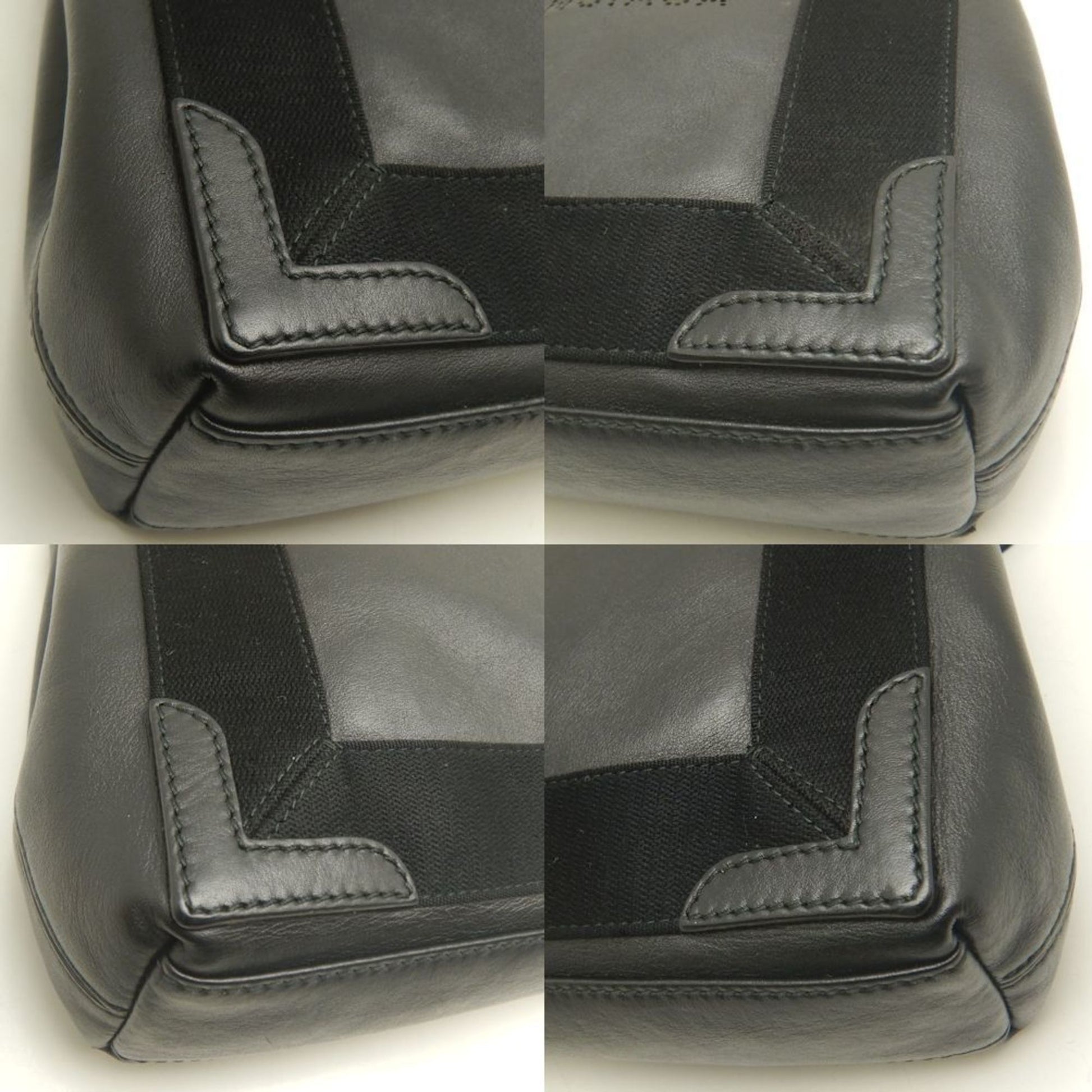 Balenciaga Navy Cabas, Black, "CANVAS, LEATHER", handbag