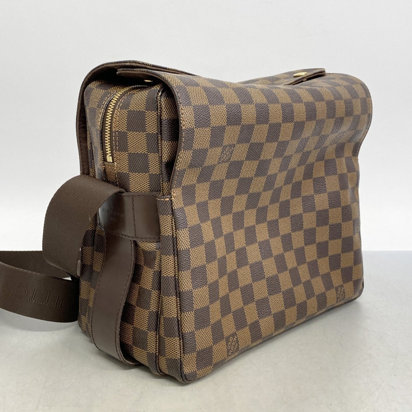 Louis Vuitton Naviglio, Brown, Canvas, shoulder