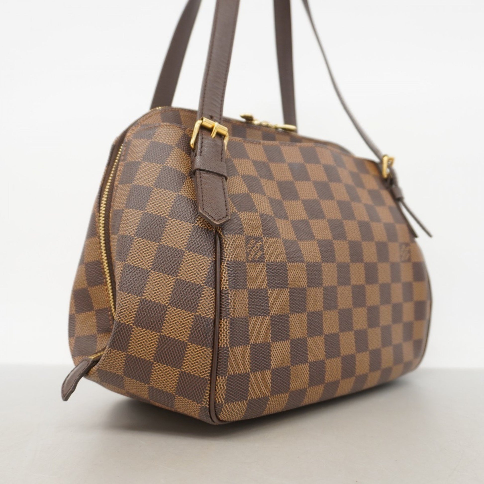Louis Vuitton Belem MM, Brown, Canvas, shoulder