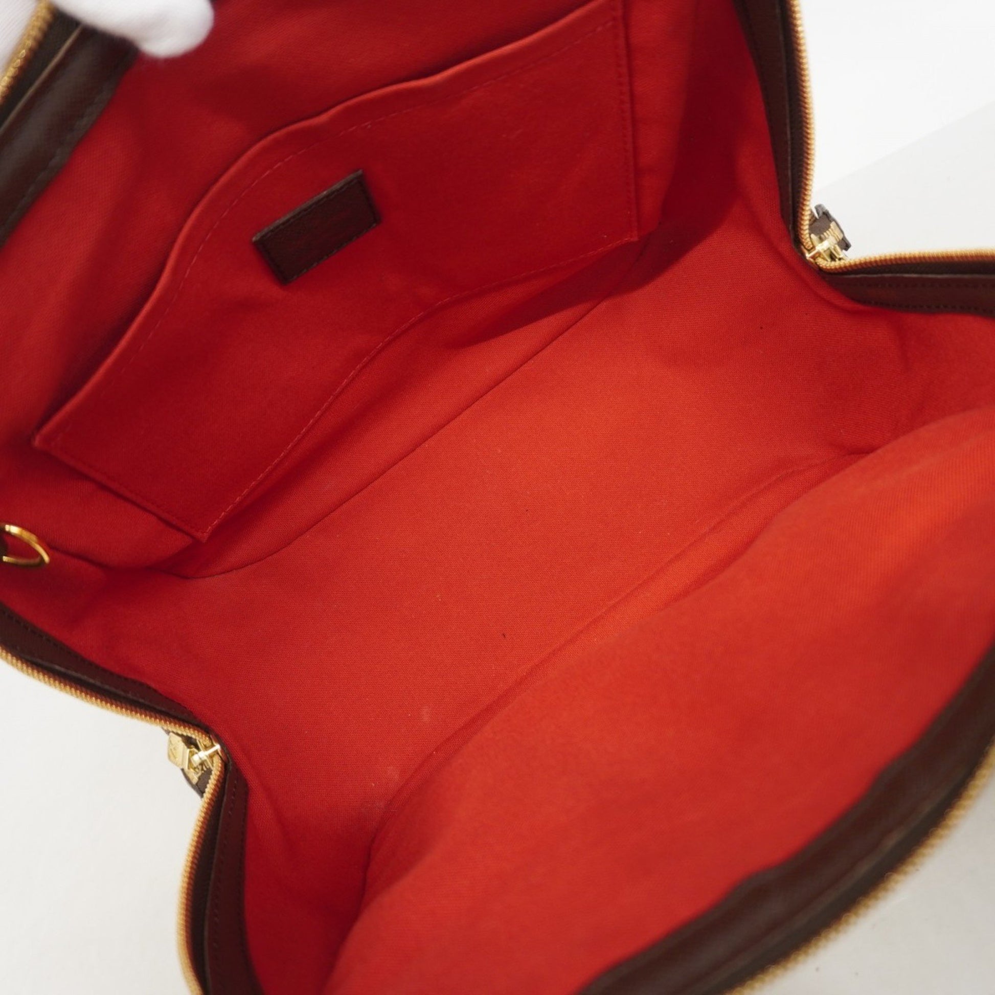 Louis Vuitton Belem MM, Brown, Canvas, shoulder