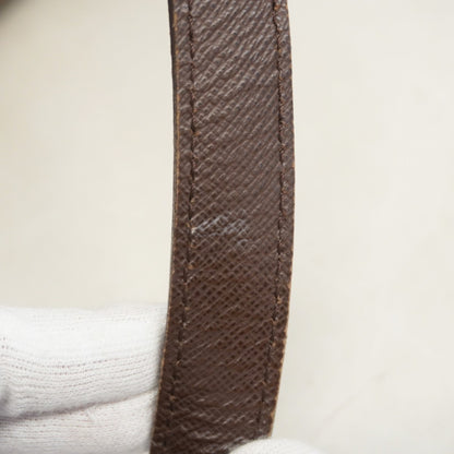 Louis Vuitton Belem MM, Brown, Canvas, shoulder