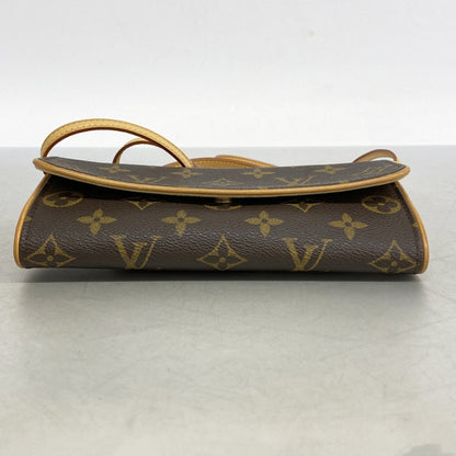 Louis Vuitton Pochette twin, Brown, Canvas, shoulder
