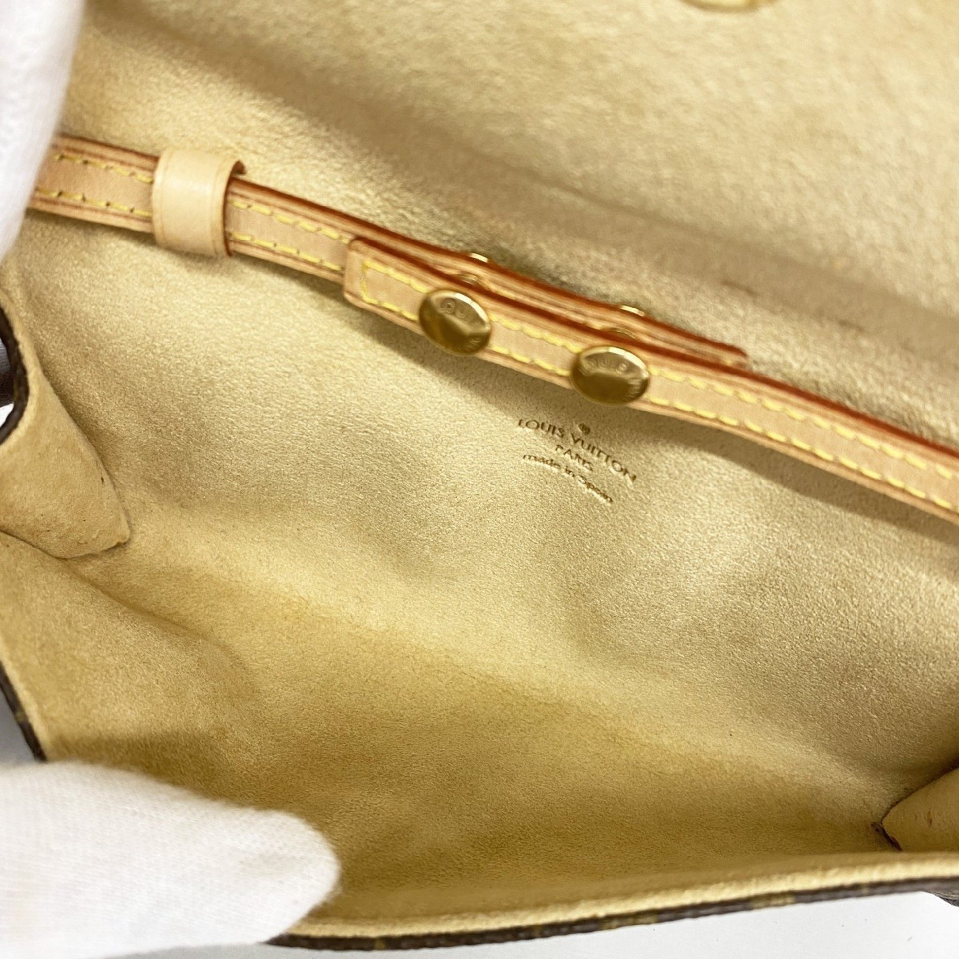 Louis Vuitton Pochette twin, Brown, Canvas, shoulder