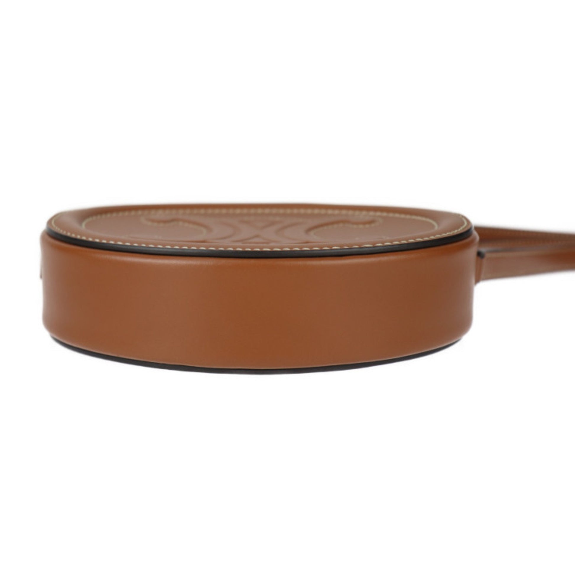 Céline Triomphe, Brown, Leather, shoulder