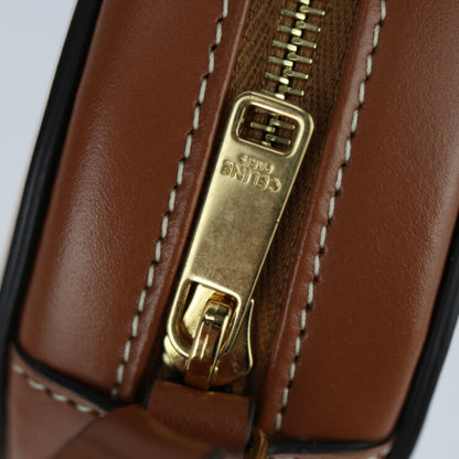 Céline Triomphe, Brown, Leather, shoulder
