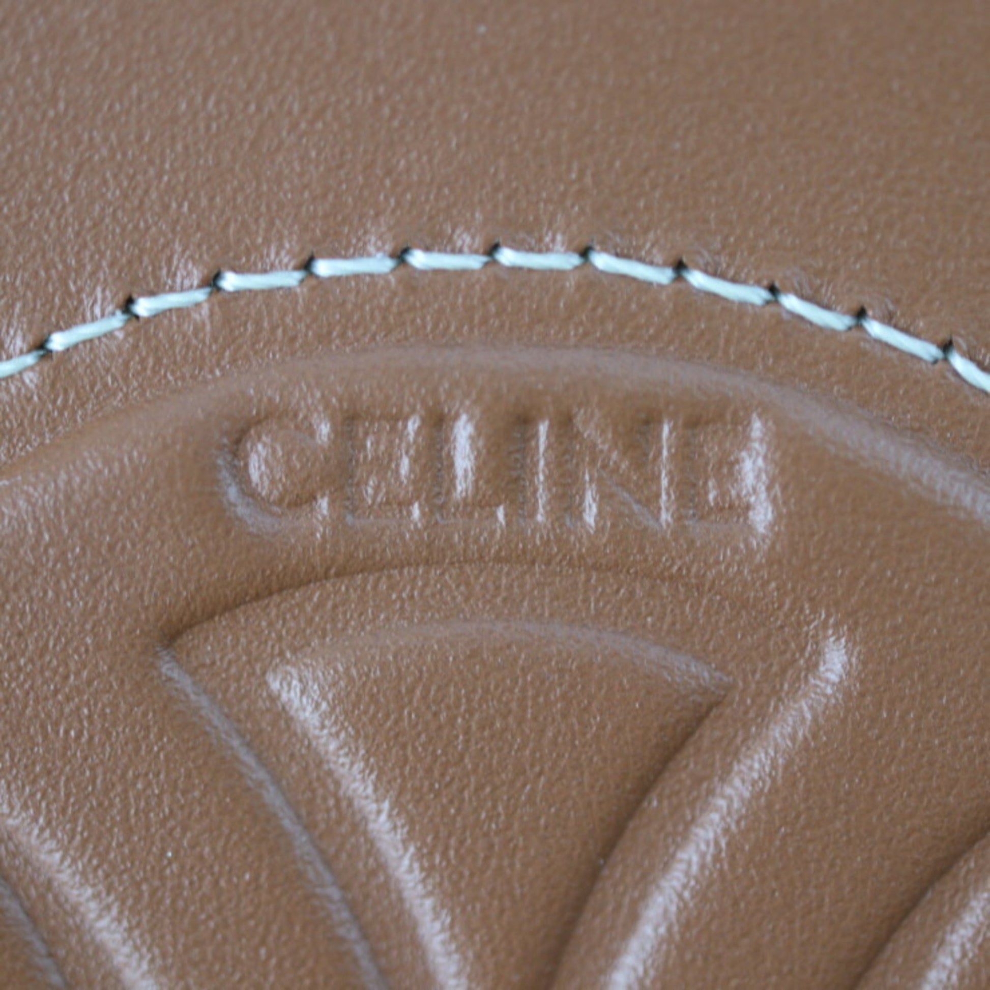 Céline Triomphe, Brown, Leather, shoulder
