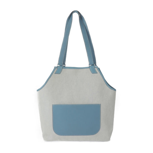 Hermès Jardinier, GRAY, "CANVAS, LEATHER", tote
