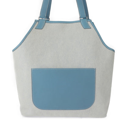 Hermès Jardinier, GRAY, "CANVAS, LEATHER", tote