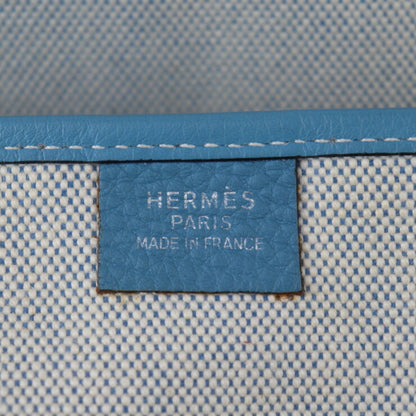Hermès Jardinier, GRAY, "CANVAS, LEATHER", tote