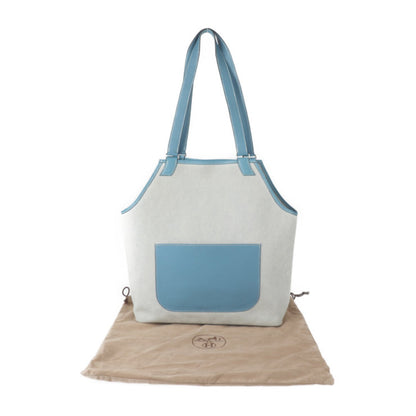 Hermès Jardinier, GRAY, "CANVAS, LEATHER", tote