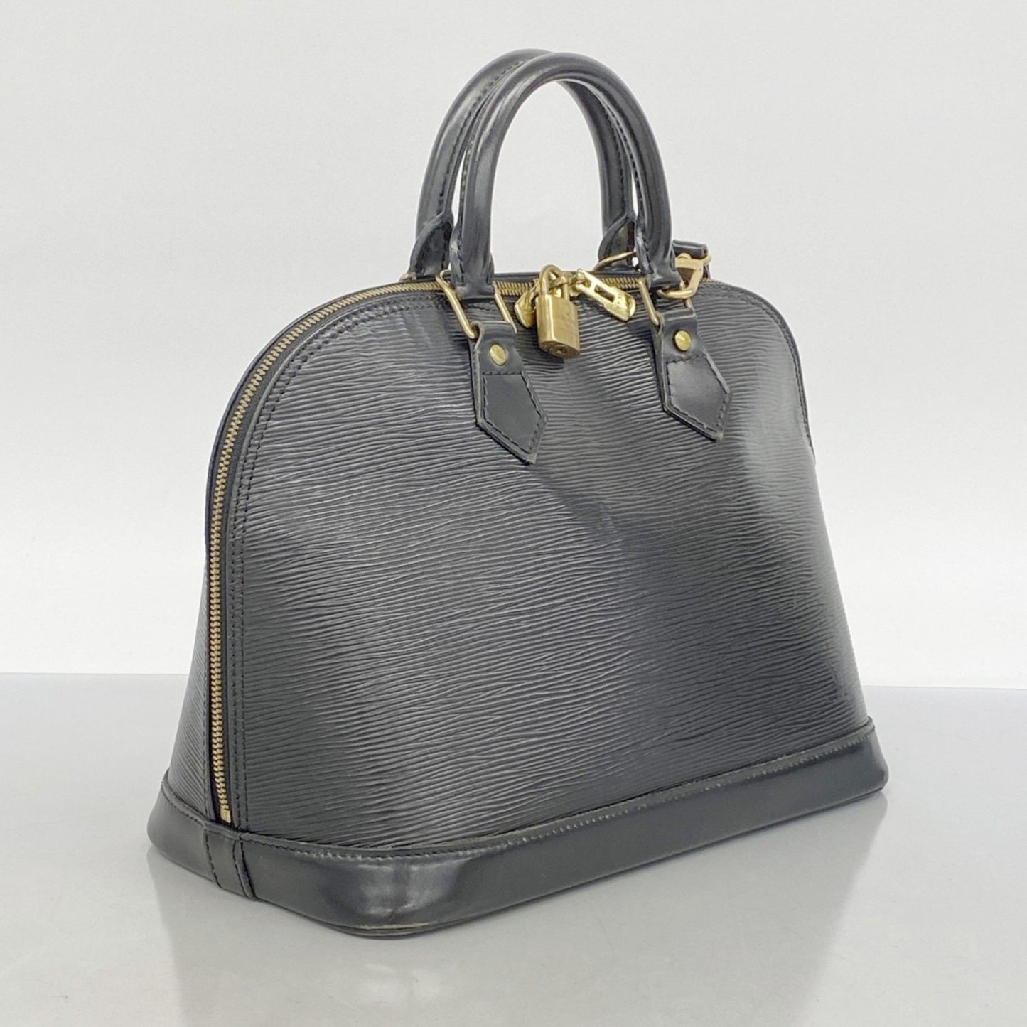 Louis Vuitton Alma, Black, Leather, handbag