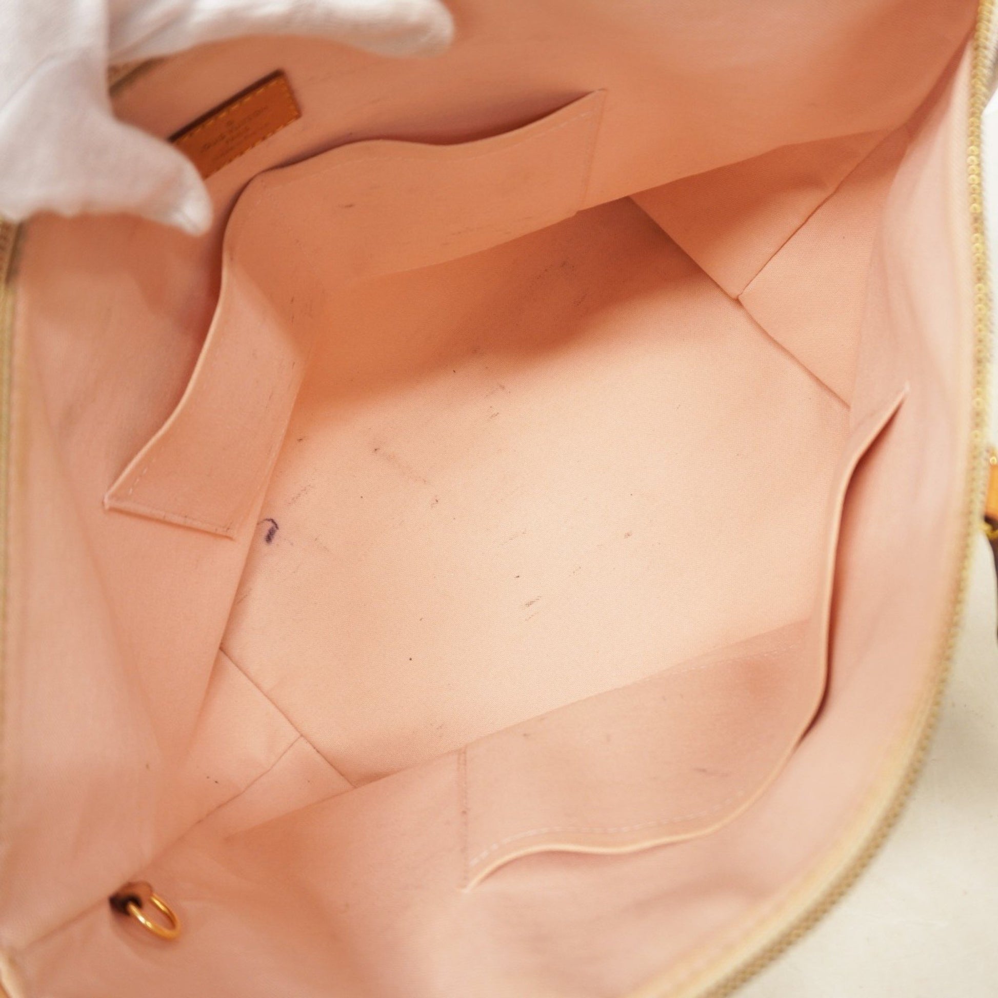 Louis Vuitton Lena PM, White, Canvas, tote