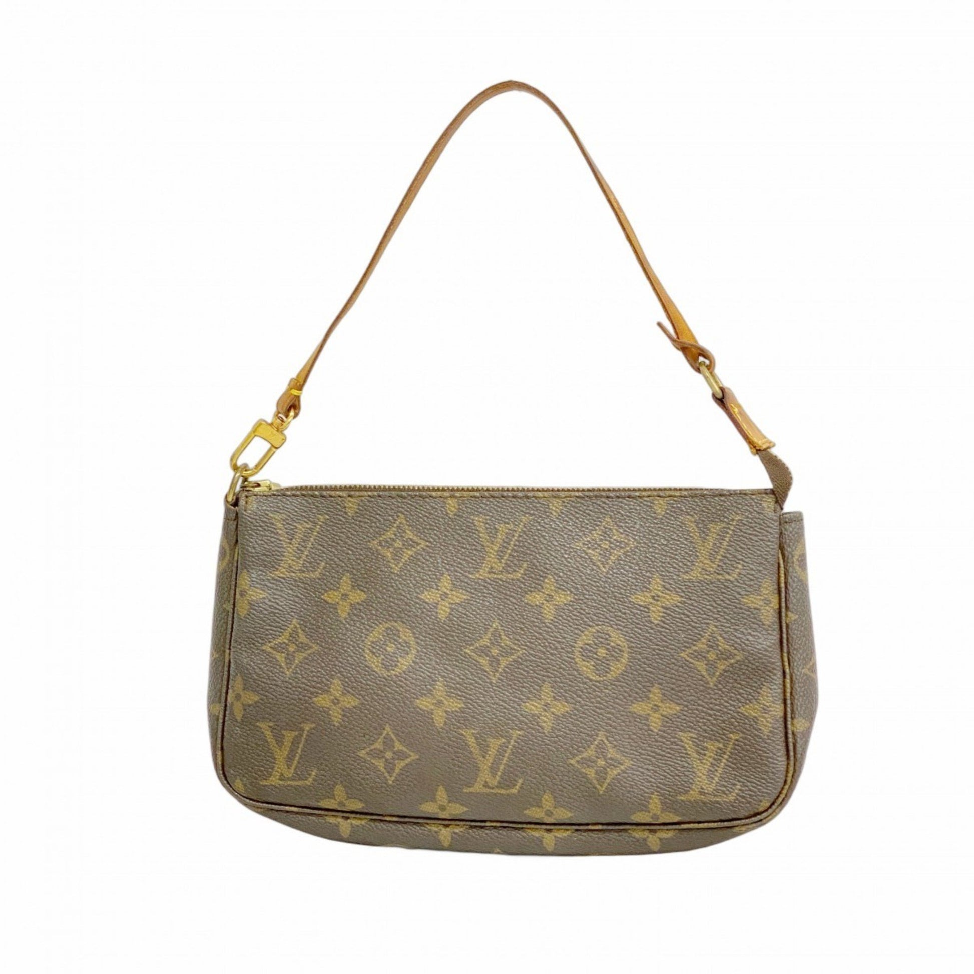 Louis Vuitton Pochette Accessoire, Brown, Canvas, clutch
