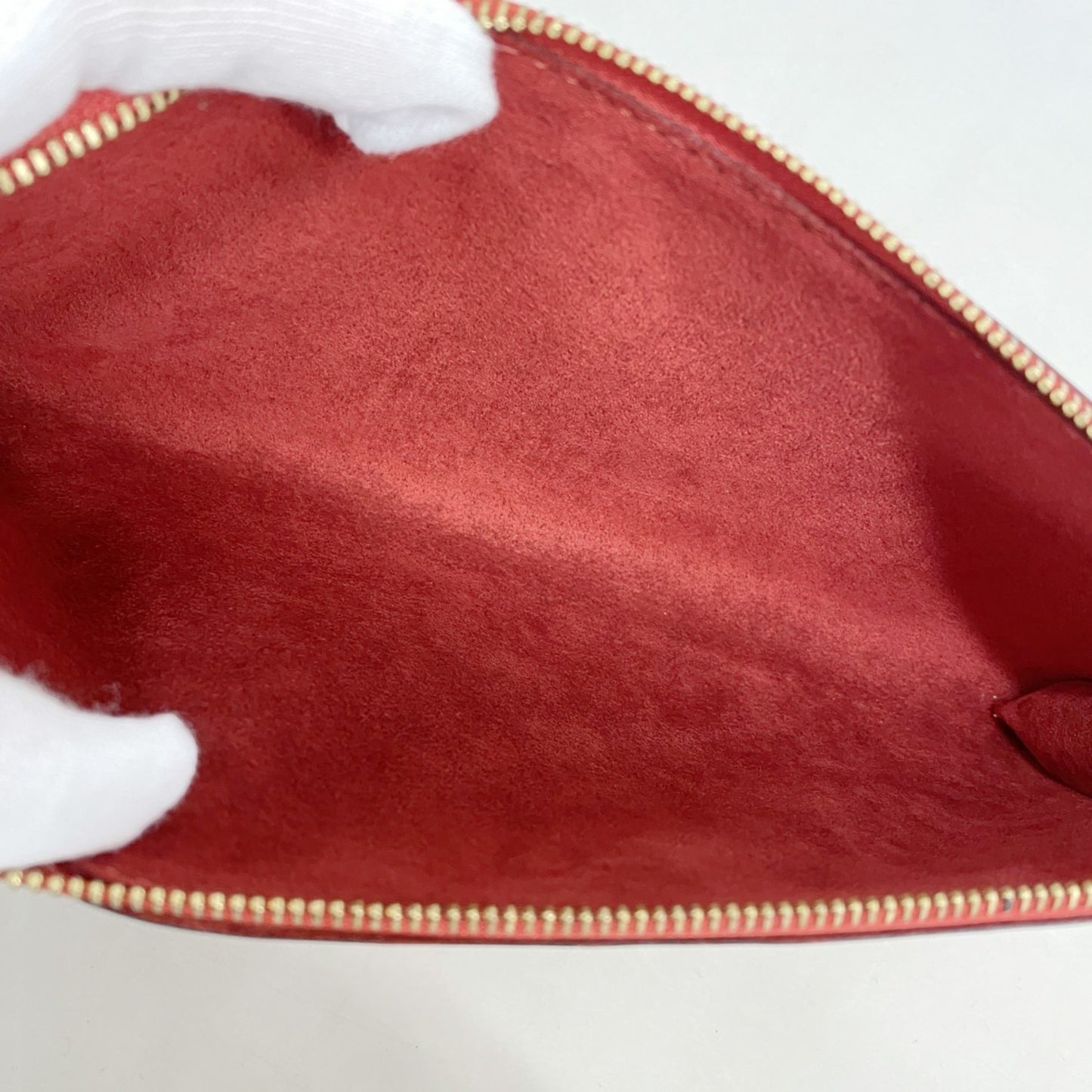 Louis Vuitton Pochette Accessoire, Red, Leather, clutch