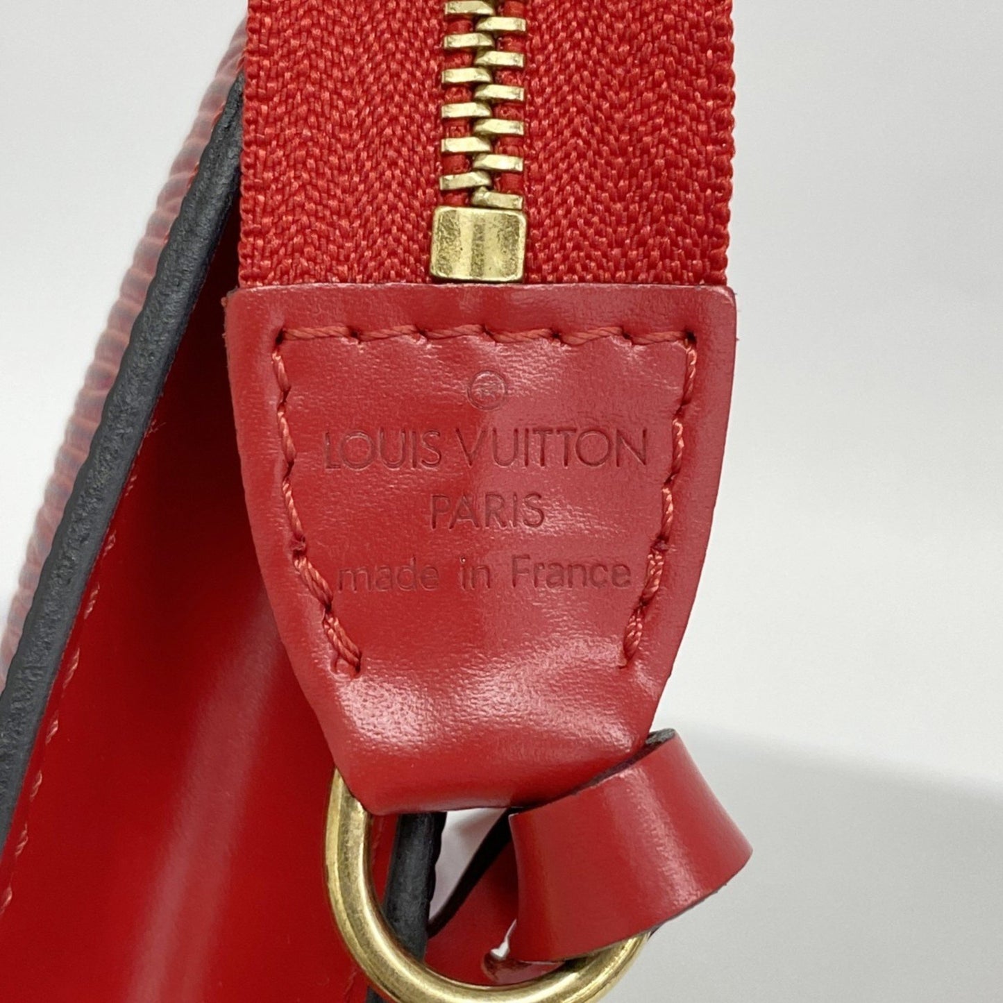 Louis Vuitton Pochette Accessoire, Red, Leather, clutch